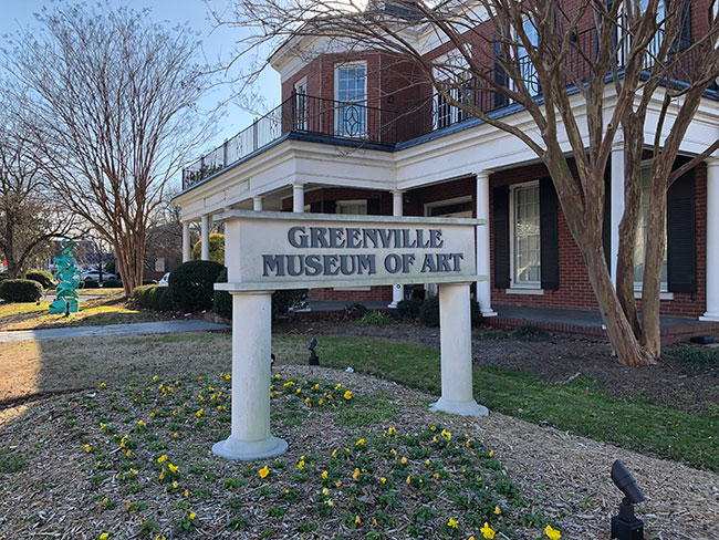 Greenville Museum of Art exterior and sign